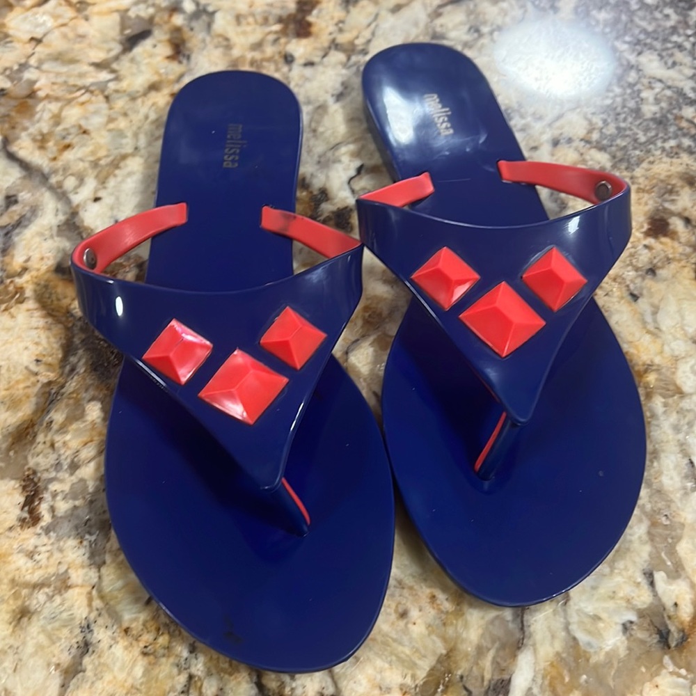 Melissa Shoes Blue / Coral Jelly Multicolor Sandals size 9 - Picture 1 of 13